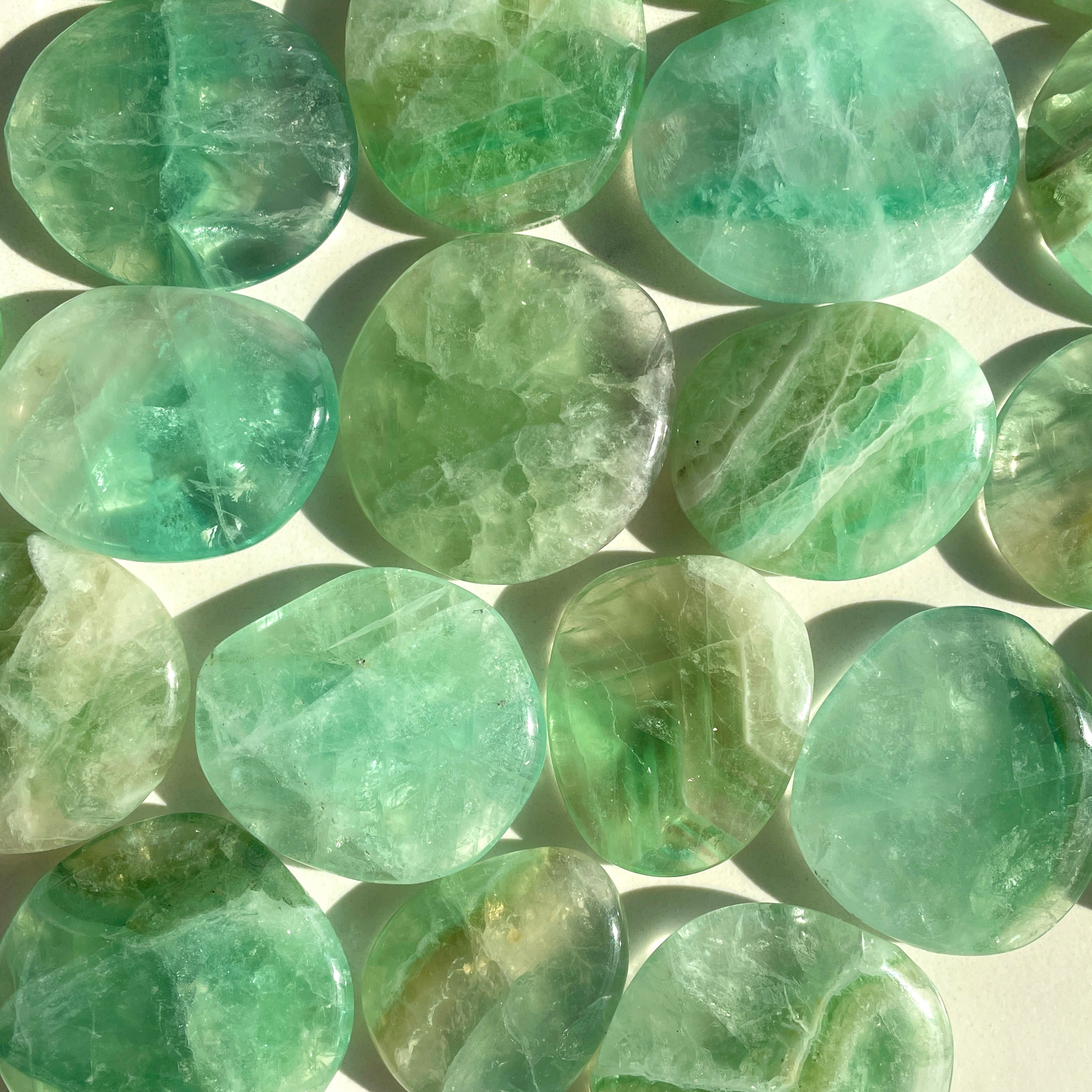 Pocket Palm Stone - Green Fluorite Pocket Palm Stone - Green Fluorite